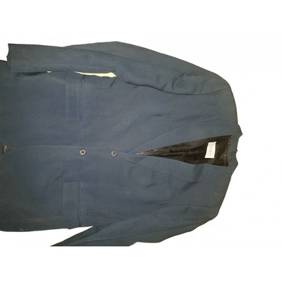 Pre-owned Sandro Blue Linen Jacket