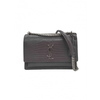 Pre-owned Saint Laurent Grey Crocodile Handbag