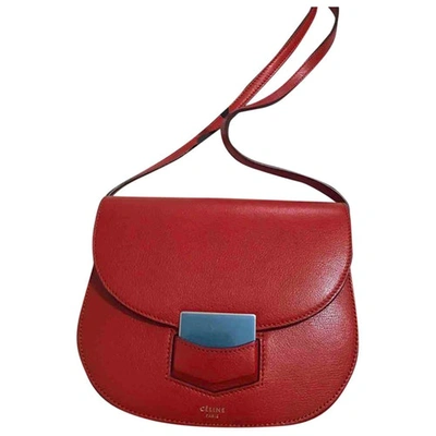 Pre-owned Celine Trotteur Red Leather Clutch Bag