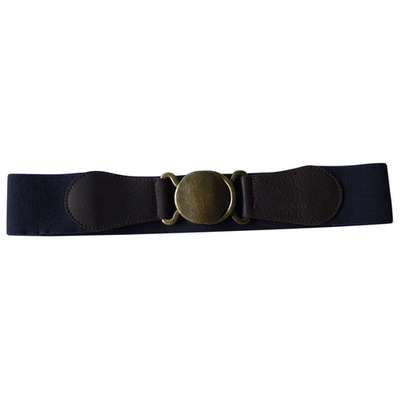 Pre-owned Tommy Hilfiger Navy Leather Belt