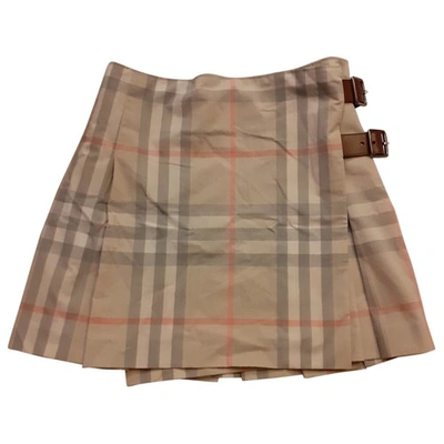 Pre-owned Burberry Beige Cotton Skirt