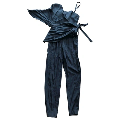 Pre-owned Bcbg Max Azria Silk Jumpsuit In Black