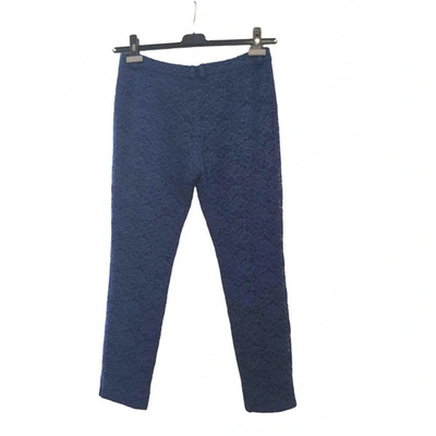 Pre-owned Trussardi Straight Pants In Blue