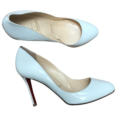 Pre-owned Christian Louboutin Fifi  White Patent Leather Heels