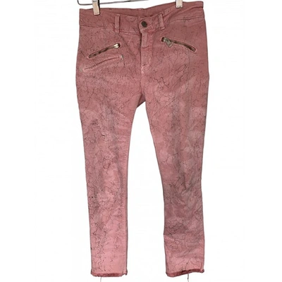 Pre-owned Zadig & Voltaire Spring Summer 2019 Pink Cotton Trousers