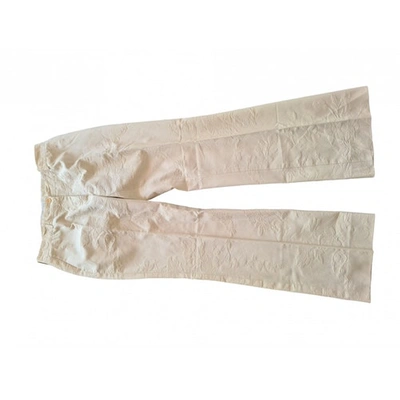 Pre-owned Celine Beige Cotton Trousers