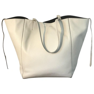 Pre-owned Celine Cabas Phantom White Leather Handbag