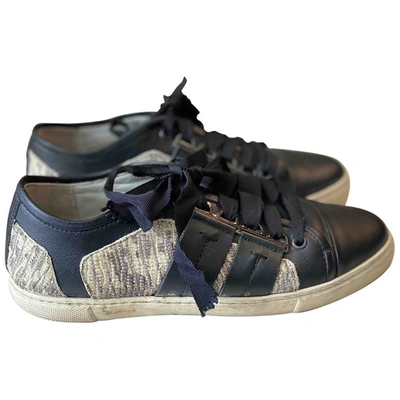 Pre-owned Lanvin Black Water Snake Trainers