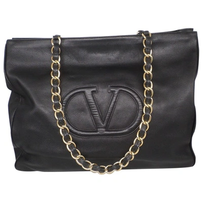 Pre-owned Valentino Garavani Black Leather Handbag