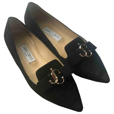 Pre-owned Jimmy Choo Black Leather Ballet Flats