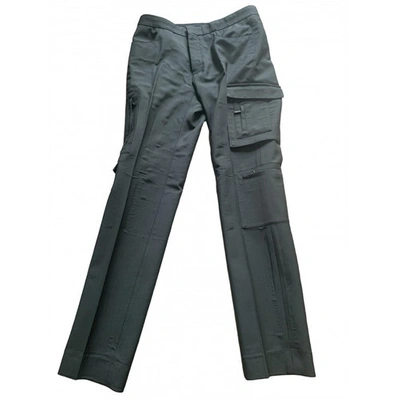 Pre-owned Calvin Klein Collection Green Wool Trousers