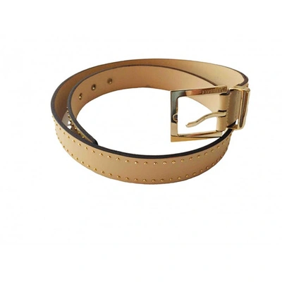 Pre-owned Versace Beige Leather Belt