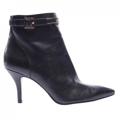 Pre-owned Michael Kors Black Leather Ankle Boots