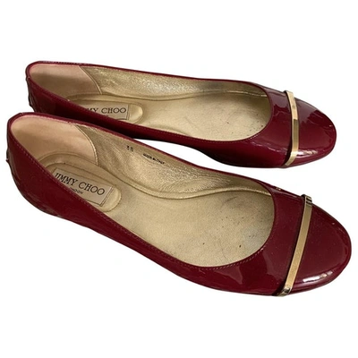 Pre-owned Jimmy Choo Red Patent Leather Ballet Flats