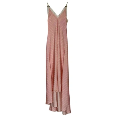 Pre-owned Walk Of Shame Silk Maxi Dress In Pink