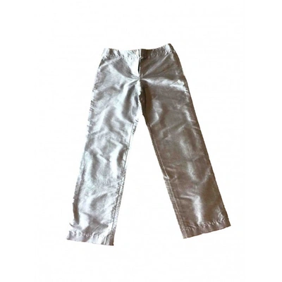 Pre-owned Armani Collezioni Silk Straight Pants In Grey