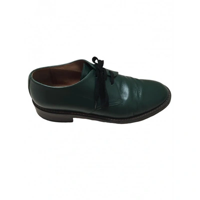 Pre-owned Marni Leather Lace Ups In Green