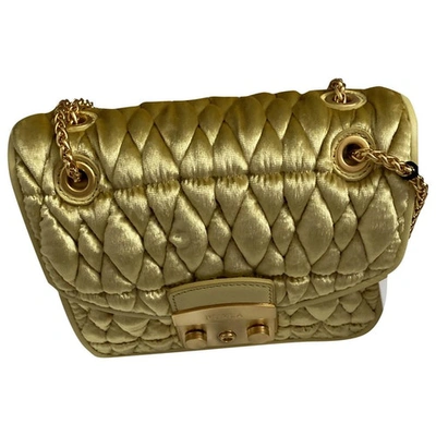 Pre-owned Furla Metropolis Gold Velvet Handbag