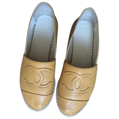 Pre-owned Chanel Yellow Leather Espadrilles