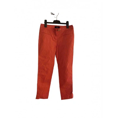 Pre-owned Fay Straight Pants In Orange