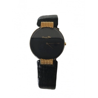 Pre-owned Dior Black Gold Plated Watch