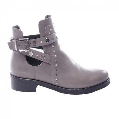 Pre-owned Marc Cain Grey Leather Ankle Boots