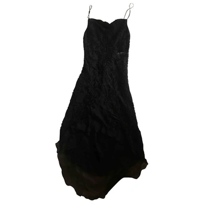 Pre-owned Patrizia Pepe Silk Mid-length Dress In Black