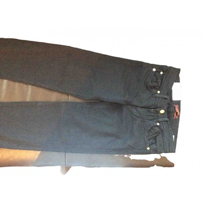 Pre-owned 7 For All Mankind Black Cotton - Elasthane Jeans