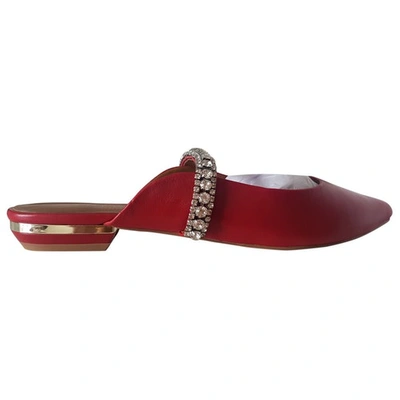 Pre-owned Kurt Geiger Red Leather Mules & Clogs