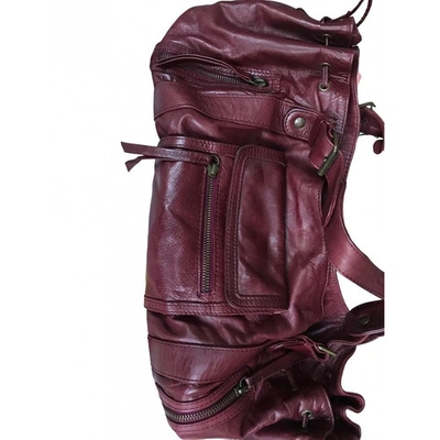 Pre-owned Gerard Darel Burgundy Leather Handbag