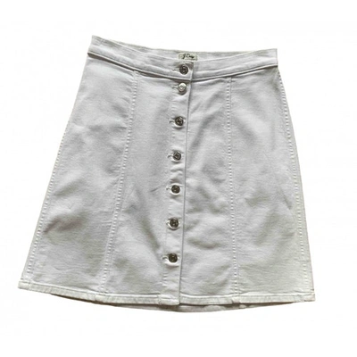Pre-owned Jcrew Mid-length Skirt In White