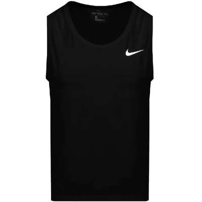 Shop Nike Training Dri Fit Logo Vest T Shirt Black