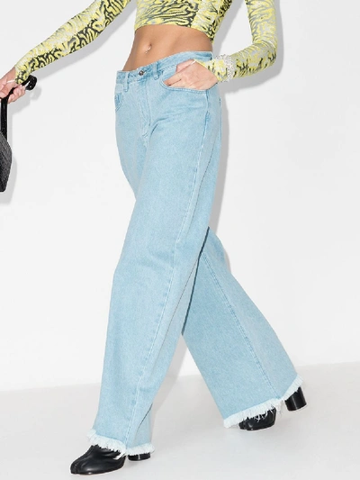 Shop Marques' Almeida Wide Leg Jeans In Blue