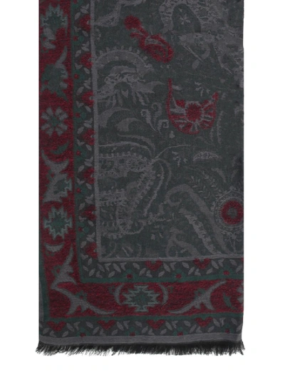 Shop Etro Scarf Jacquard 70x200 In Grey