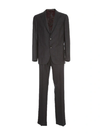 Shop Etro Regular Decostructed Suit In Black