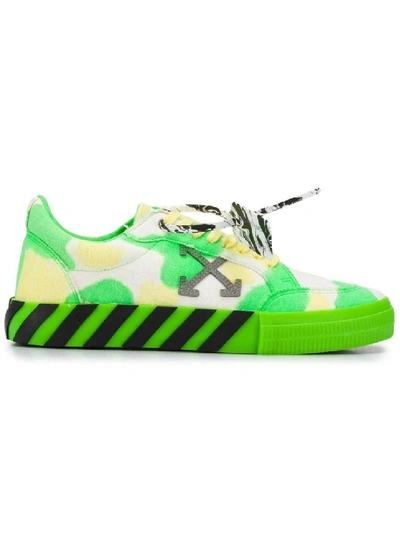 Shop Off-white Tie-dye Low Vulcanized Sneakers In Green