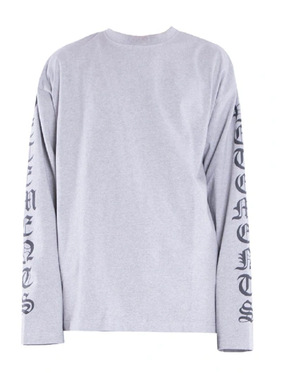 Gothic Font Long Sleeve T-shirt In Grey