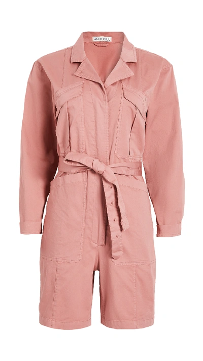 Shop Alex Mill Expedition Shorts Jumpsuit In Dirty Rose