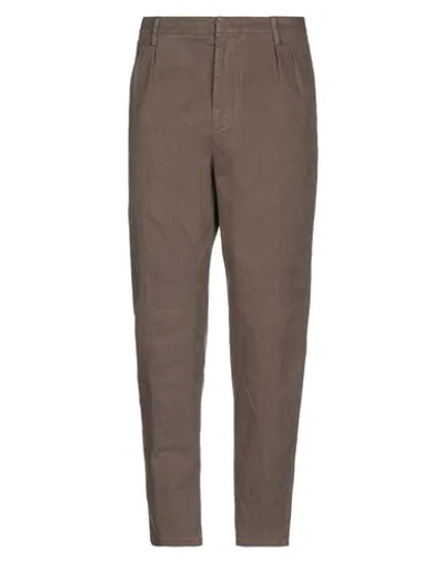 Shop Dondup Man Pants Dark Brown Size 36 Cotton, Lyocell, Elastane