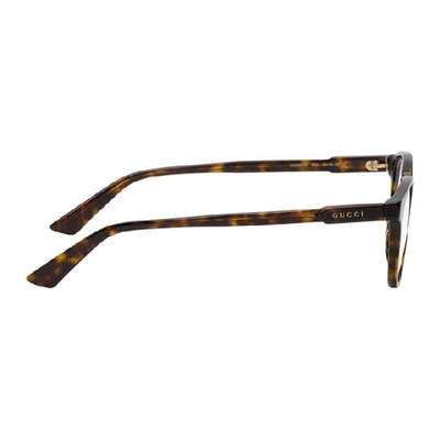 Shop Gucci Tortoiseshell Round Glasses In 002 Tortois