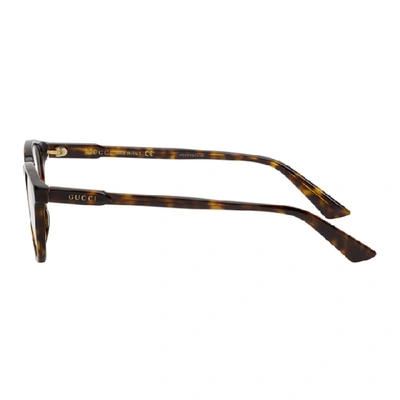 Shop Gucci Tortoiseshell Round Glasses In 002 Tortois