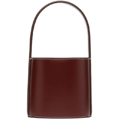 Shop Staud Burgundy Mini Bissett Bag In Bordeaux