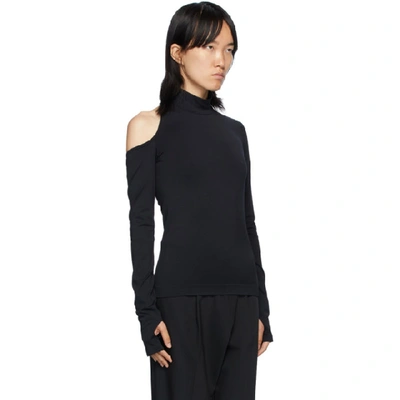 Shop Helmut Lang Black Cutout Turtleneck