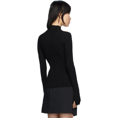 Shop Helmut Lang Black Cutout Pullover Crewneck