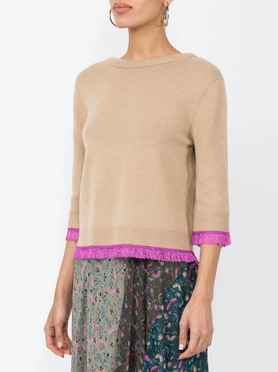 Shop Chloé Cashmere Sweater With Fringe Detail
