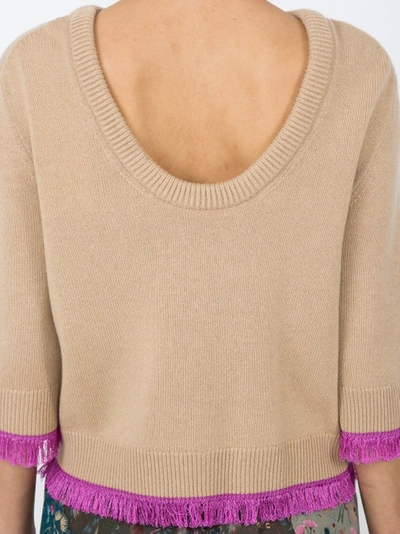 Shop Chloé Cashmere Sweater With Fringe Detail