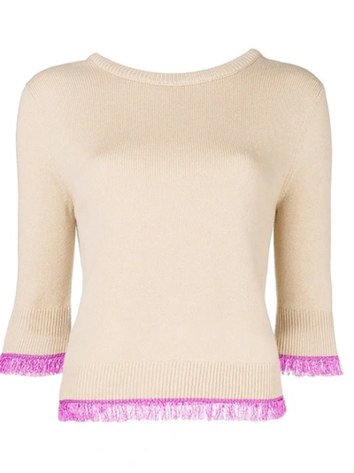 Shop Chloé Cashmere Sweater With Fringe Detail