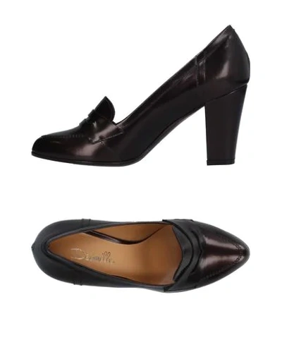 Shop Deimille Loafers In Dark Brown