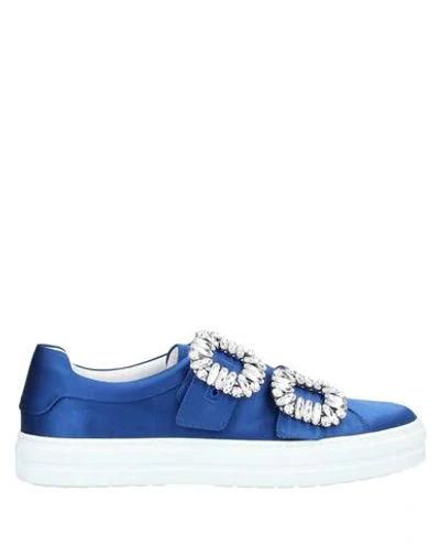 Shop Roger Vivier Woman Sneakers Bright Blue Size 5 Textile Fibers