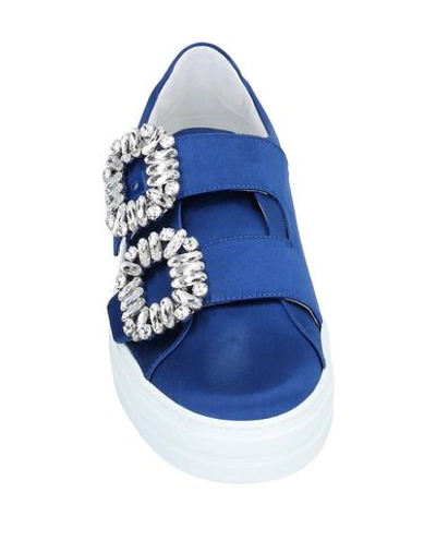 Shop Roger Vivier Woman Sneakers Bright Blue Size 5 Textile Fibers